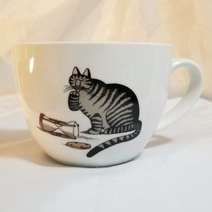 Cat with Hour glass jumbo Coffee Mug 17oz. Project 62.